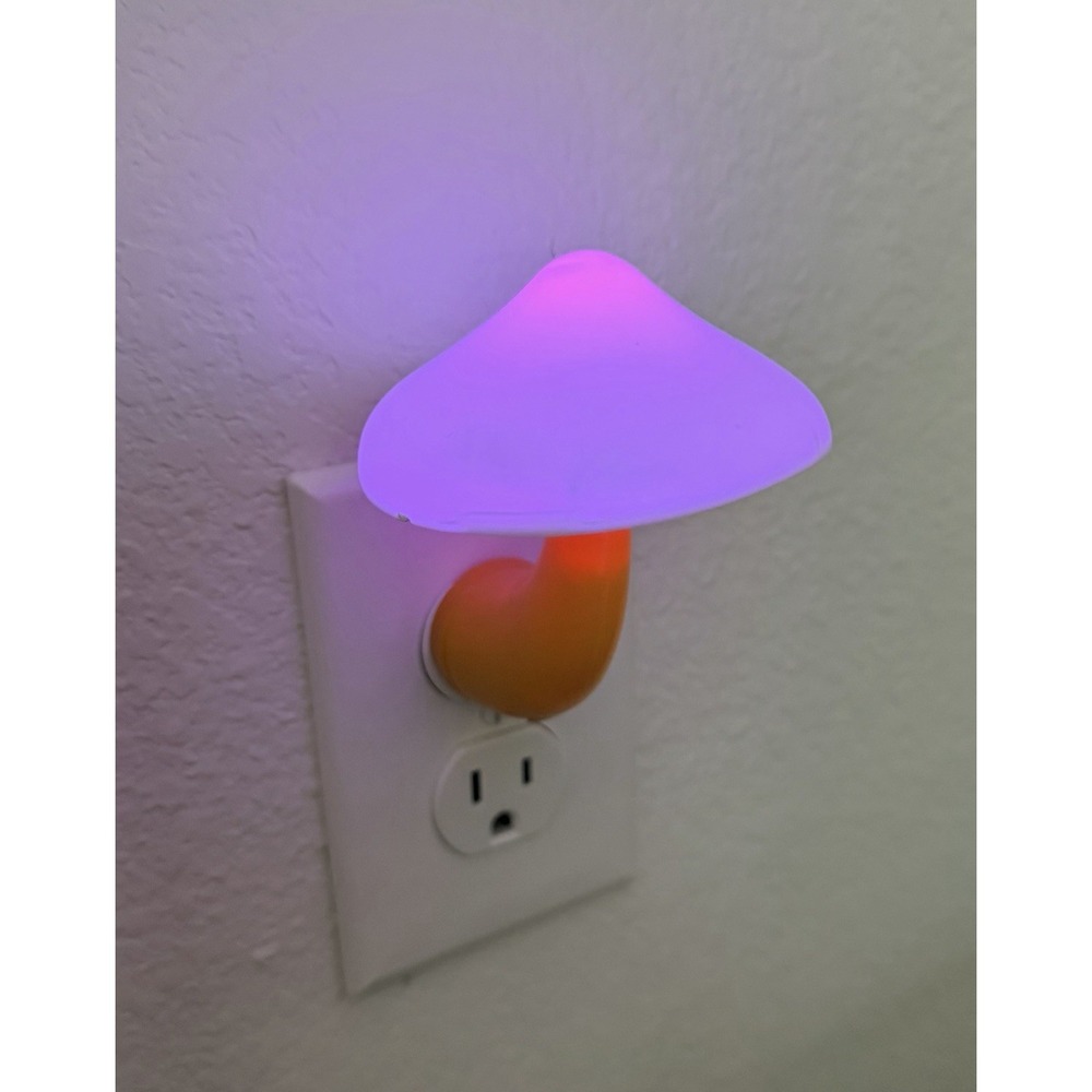 Mushroom Night Light Plug in Lamp Sensor Night Light 7 Different Colors Rotates - Picture 4 of 10